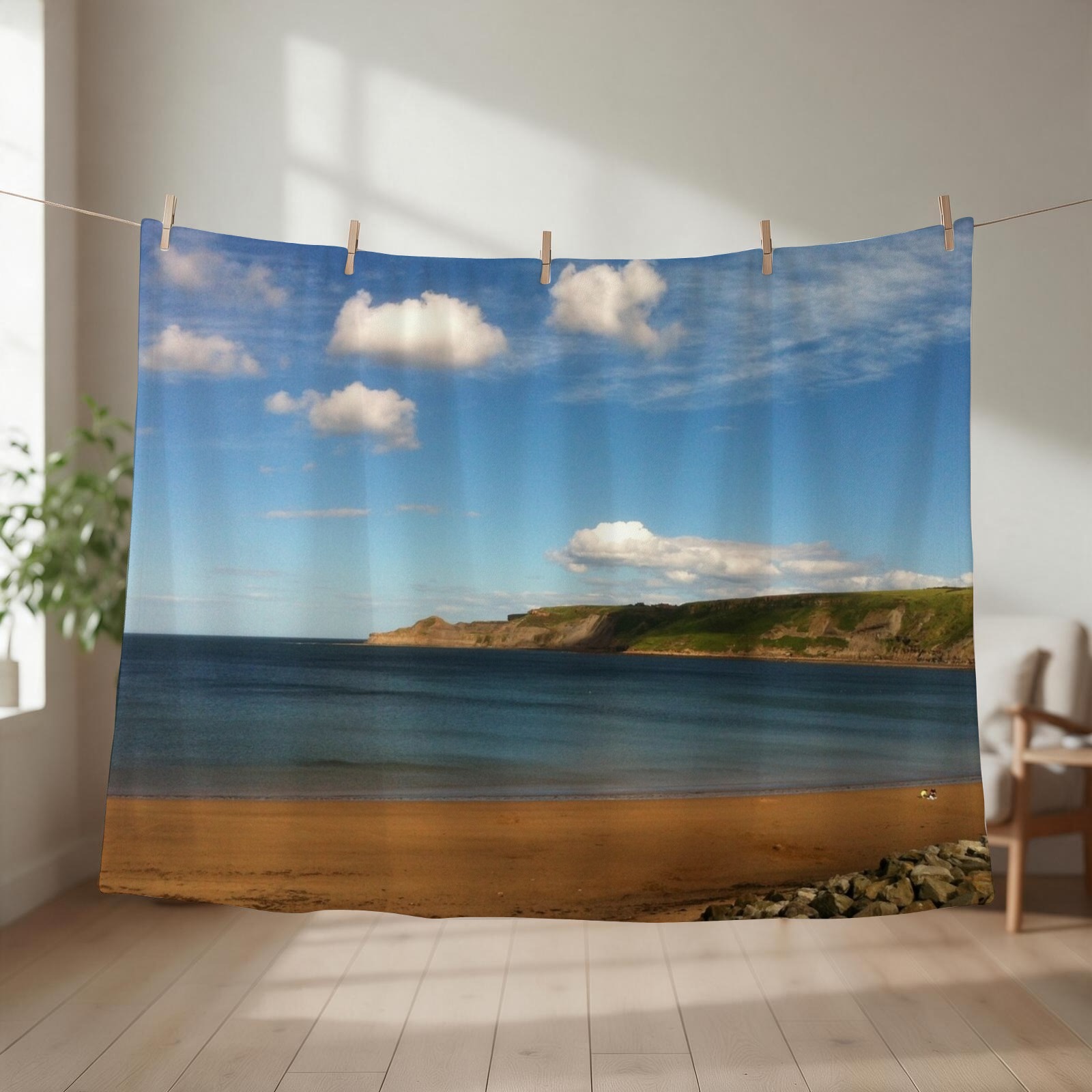 3D Printing Yorkshire - Runswick Bay, North Yorkshire Throw Blanket