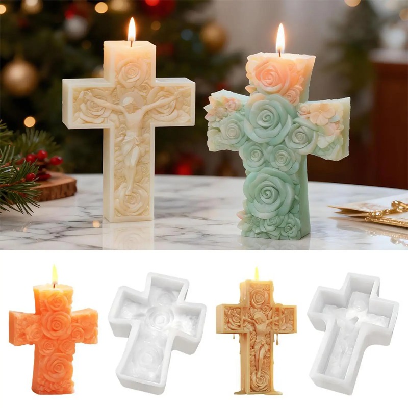 Flower Cross Jesus Silicone Ca - 3D Printing Concrete 评论和价格