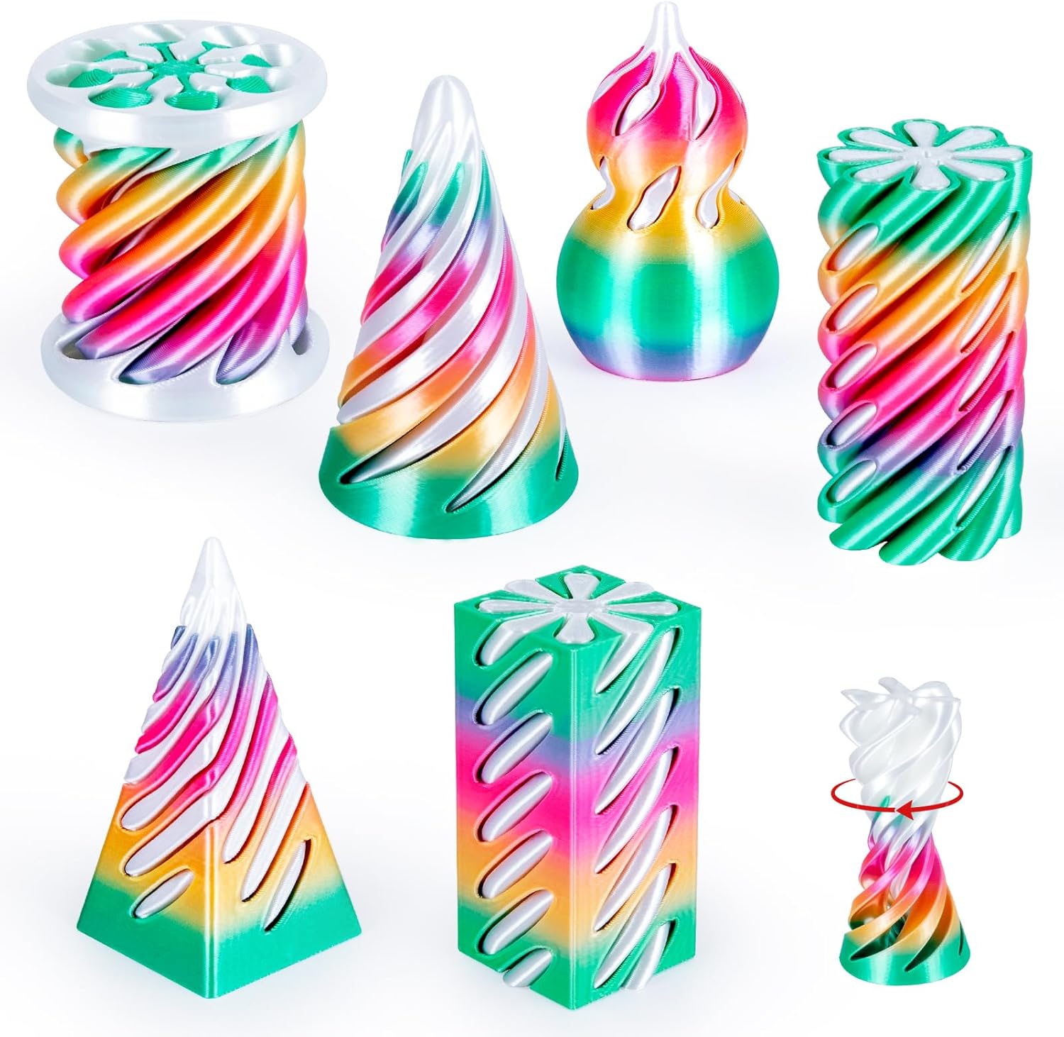 6 Pack Spiral Cone Fidget Toys - 3D Printing Fidget Toys 评论和价格