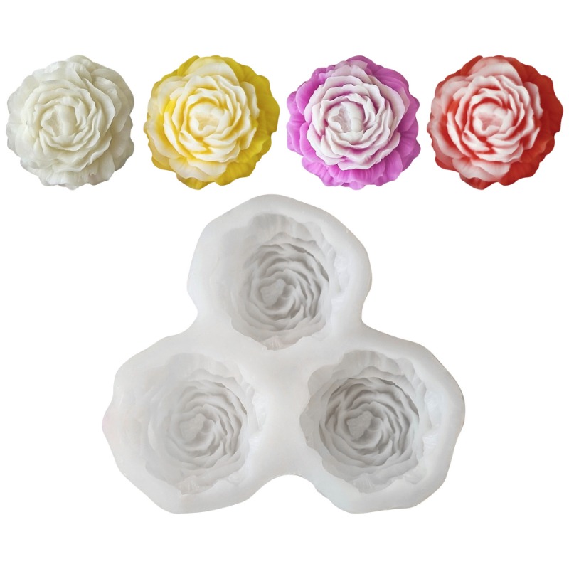 3pcs/set Peony Flower Candle S - 3D Printing Concrete 评论和价格